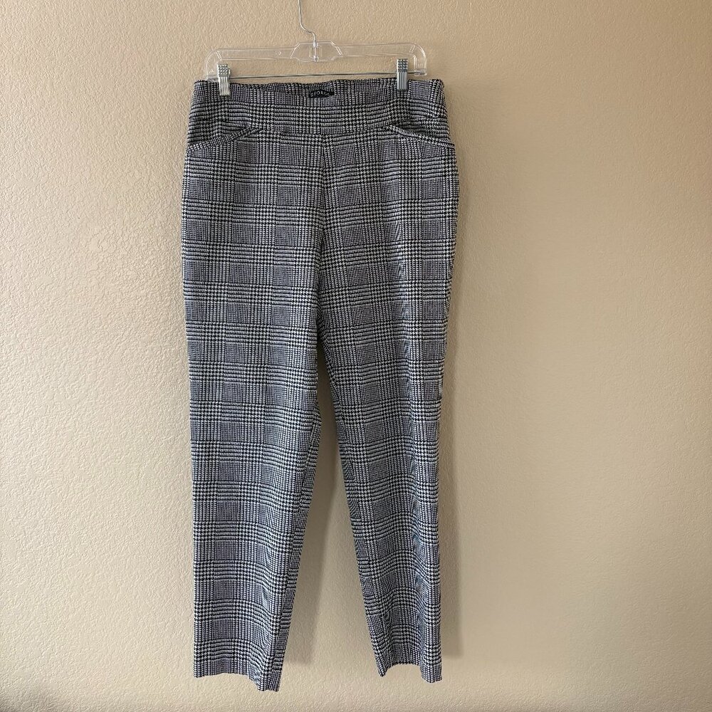 George Pants Houndstooth/Plaid Size 1X Pull-on Stretch Comfy Business Casual